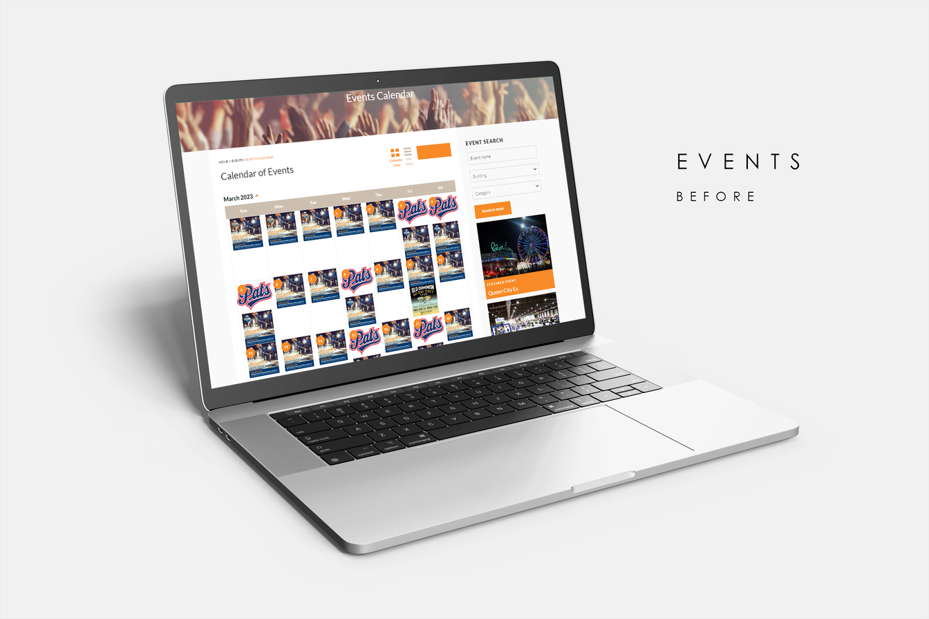 REAL District events calendar before redesign